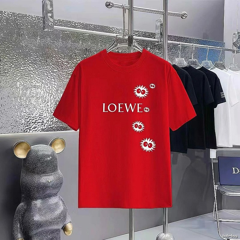 LOEWE Elf Print Casual Style Red Short-sleeve T-shirt