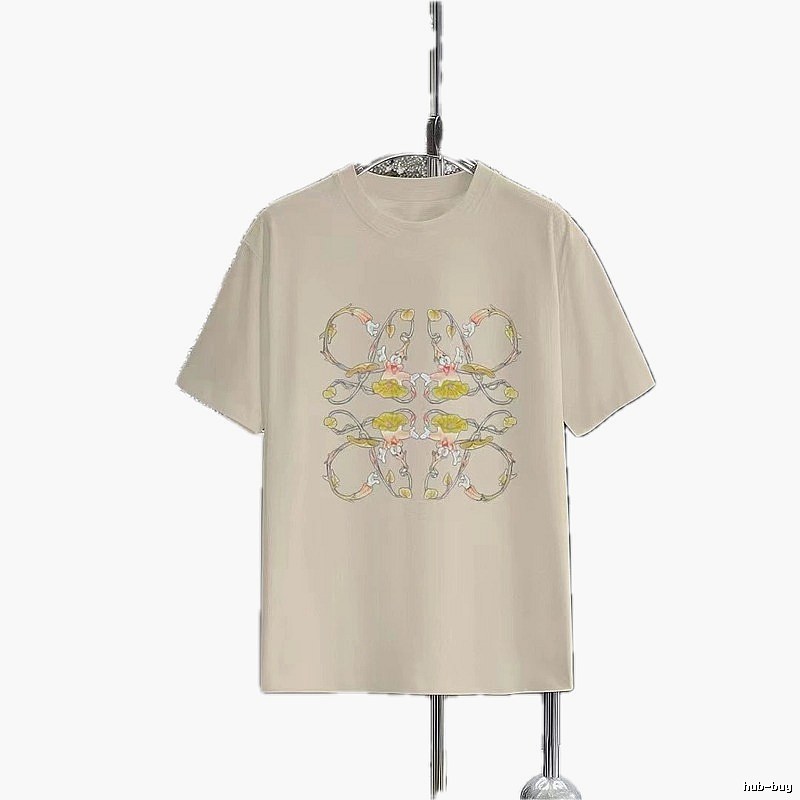 LOEWE Floral Print Casual Off-white T-shirt