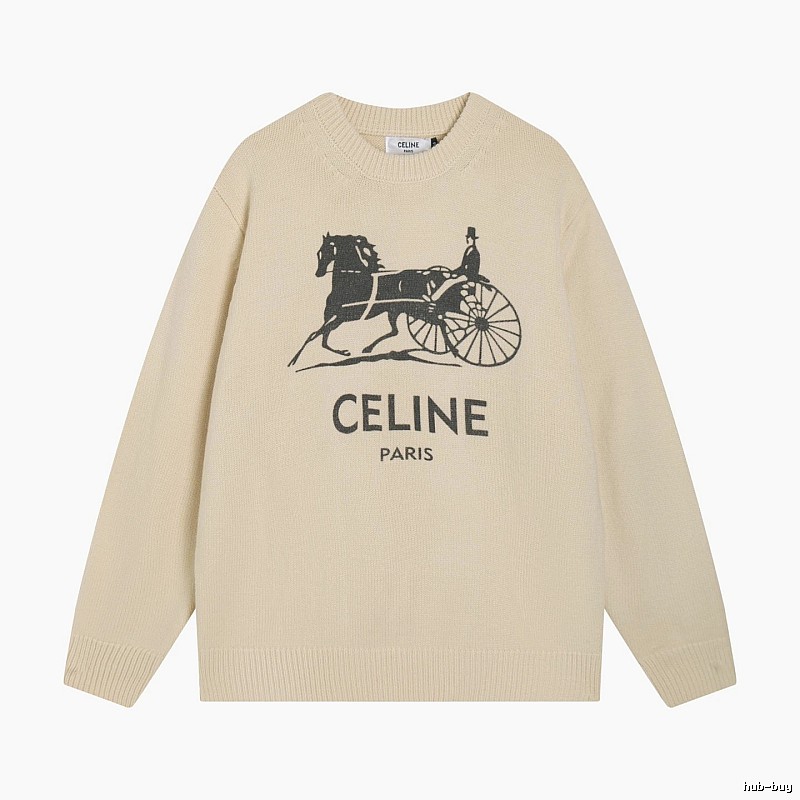 Logo Knit Sweater for School Runs in CELINE Style