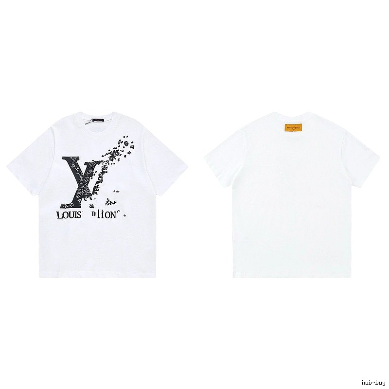 Louis Vuitton Dissolved Print Trendy Short Sleeve White T-Shirt