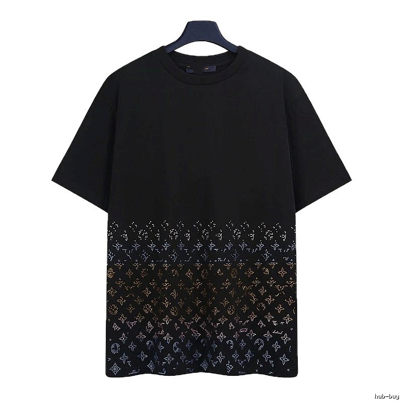 Louis Vuitton Gradient Monogram Street-style Black T-Shirt