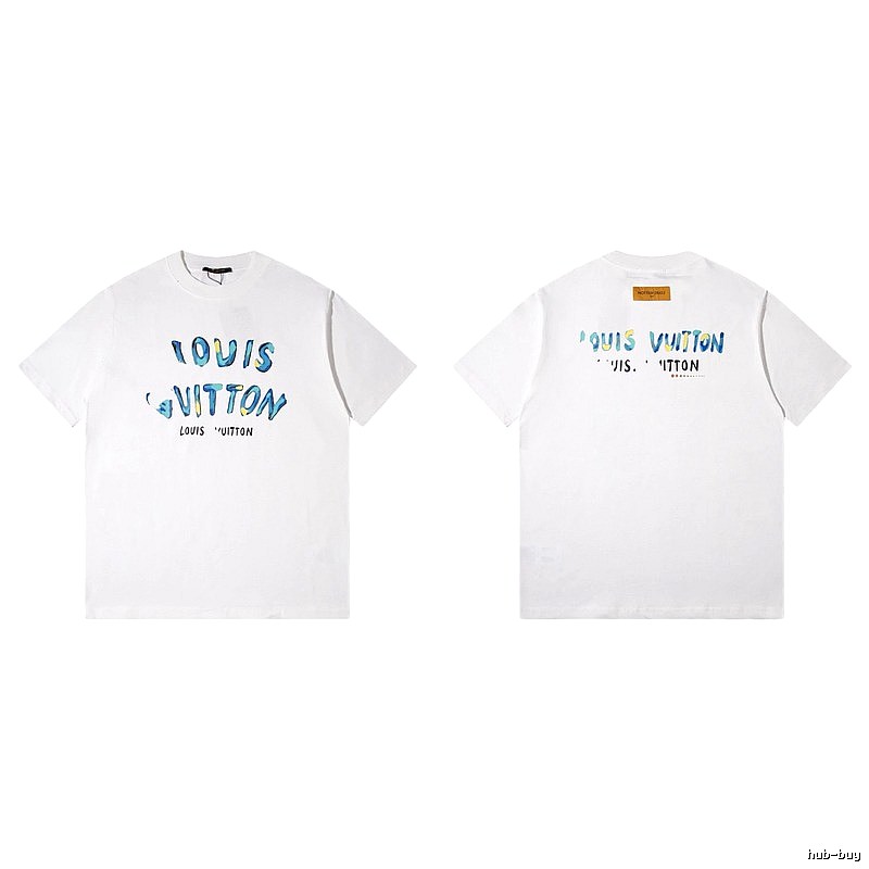 Louis Vuitton Hand-painted Graffiti Casual Style White T-shirt