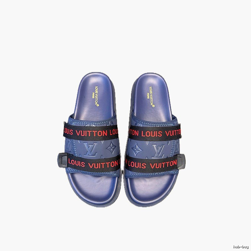 Louis Vuitton Monogram Casual Style Navy Blue Slide Sandals