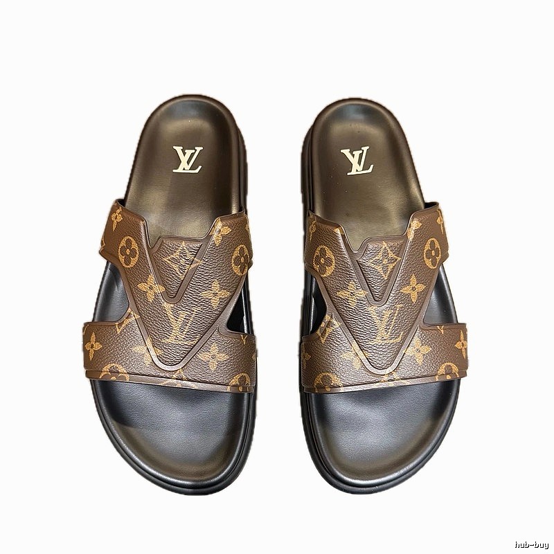 Louis Vuitton Monogram Light Luxury Style Brown Slippers