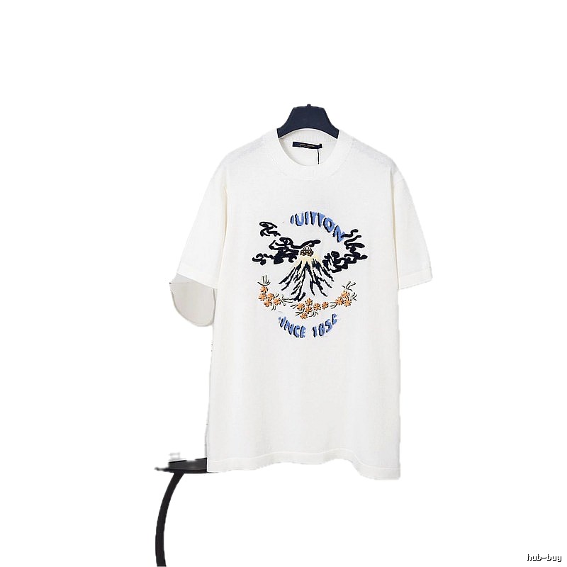 Louis Vuitton Mountain Peak Print Casual Style White T-Shirt