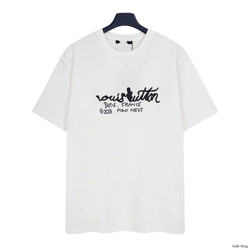 Louis Vuitton Signature Embroidered Casual White T-Shirt