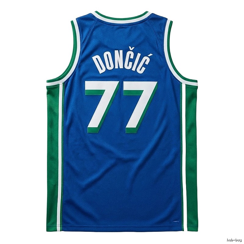 Luka Doncic's No. 77 blue-green basketball jersey