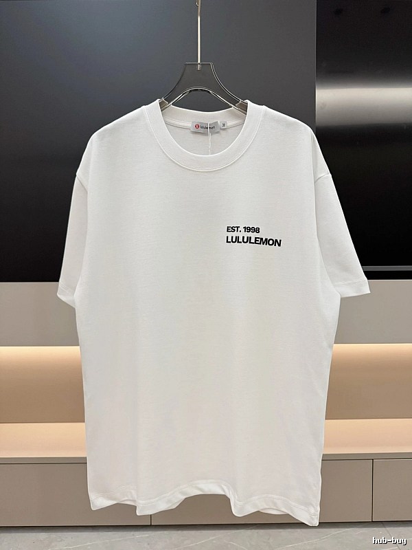 lululemon minimalist style printed white short-sleeve T-shirt