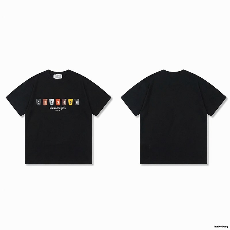 Maison Margiela digital print style black T-shirt