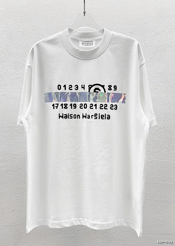 Maison Margiela Digital Trendy & Edgy Style White T-Shirt