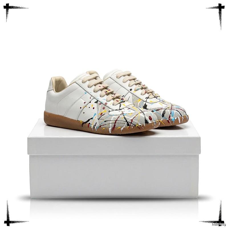 Maison Margiela German training graffiti-style white shoes