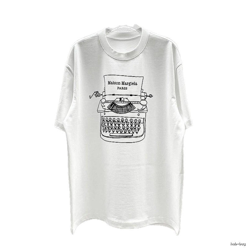 Maison Margiela Vintage Typewriter Style White T-Shirt