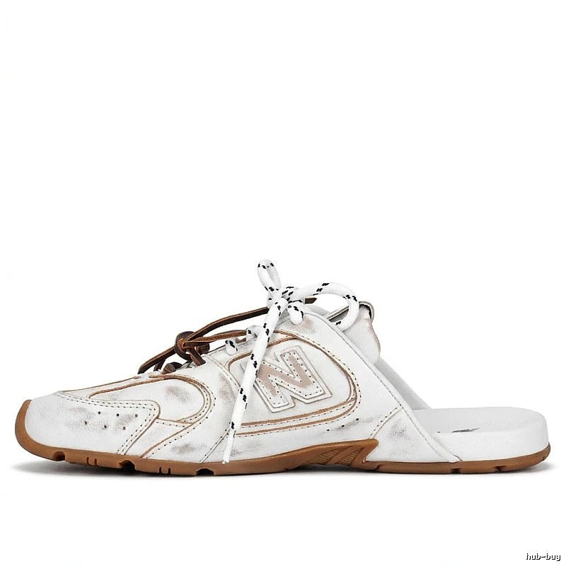 Miu Miu retro-style white slippers
