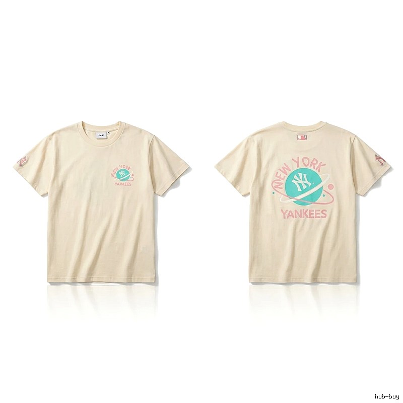 MLB New York Yankees trendy brand beige T-shirt
