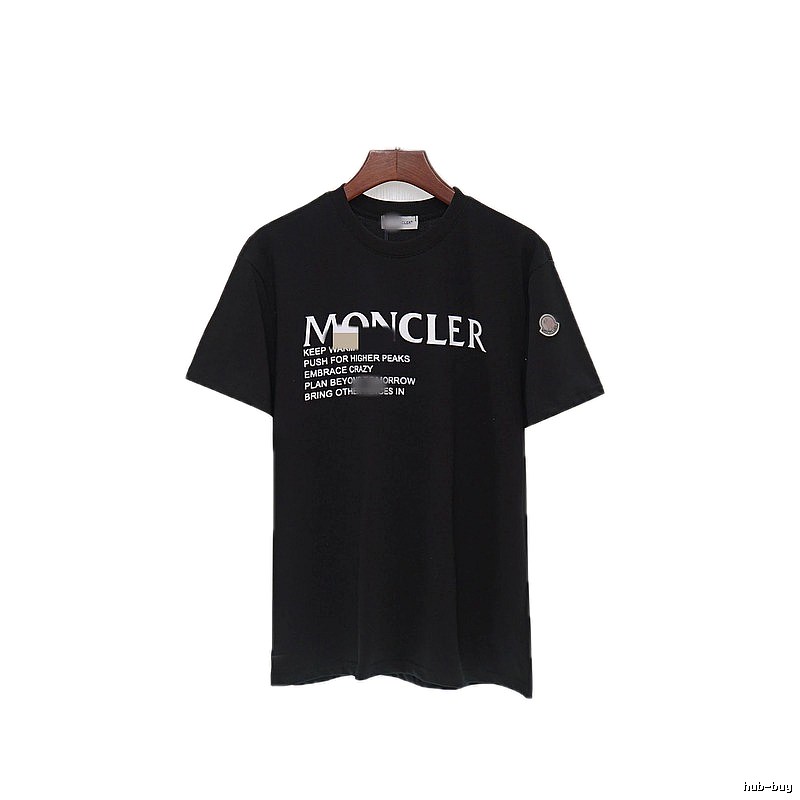 Moncler Alphabet Print Casual Style Black T-shirt