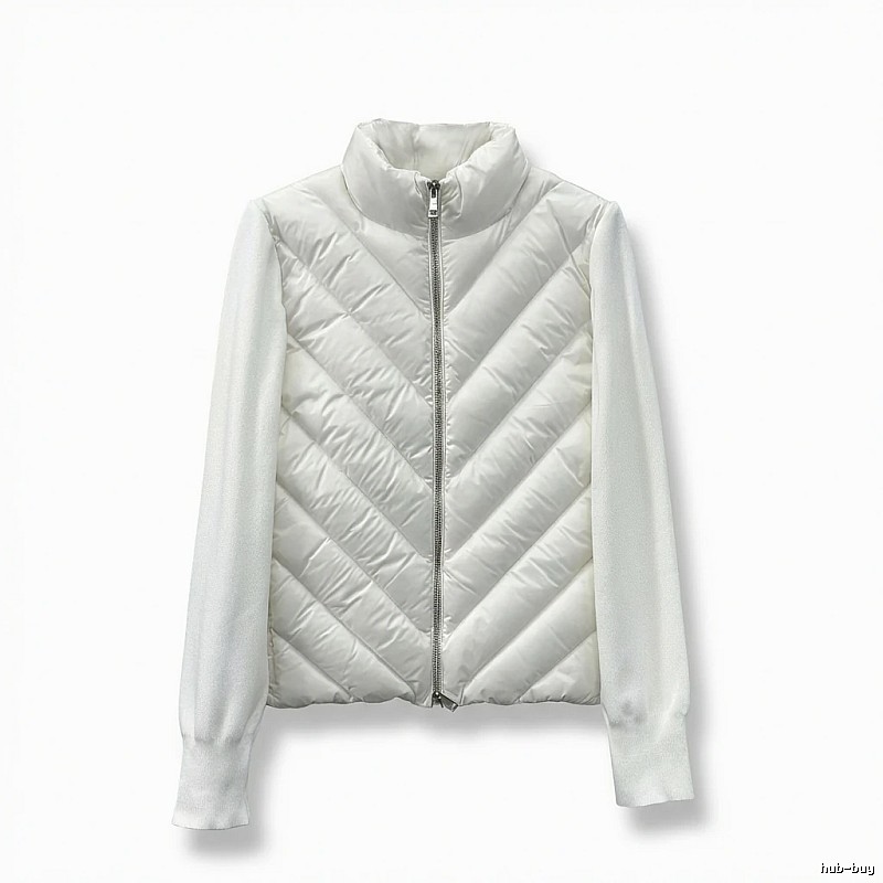 Moncler diamond - patterned stylish white down jacket