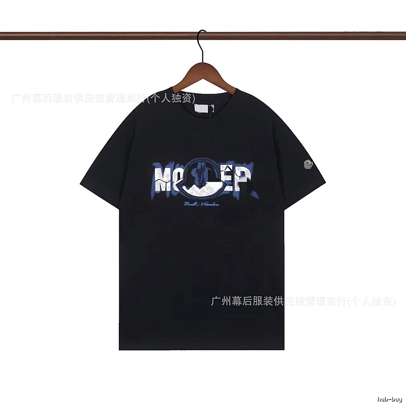 Moncler Letter Print Casual Black T-Shirt