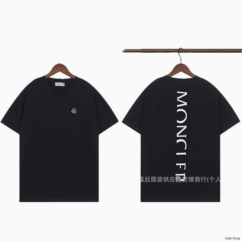 Moncler Letter Print Casual Style Black T-Shirt