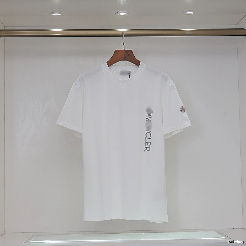 Moncler Letter Print Casual Style White T-Shirt