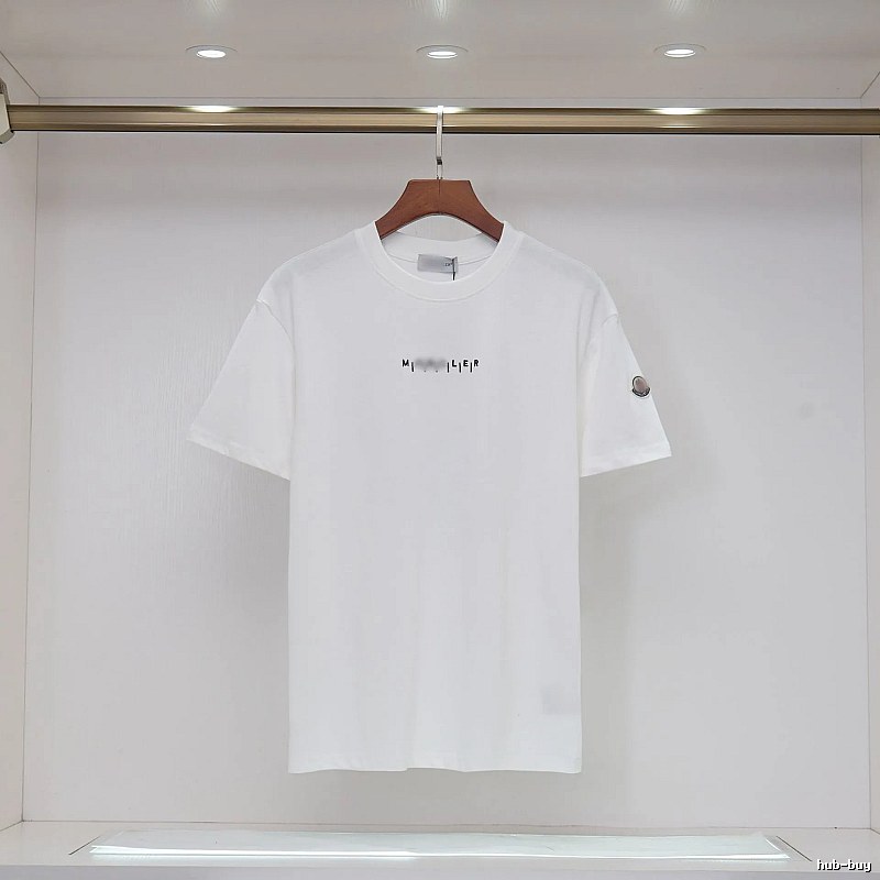 Moncler Letter Print Minimalist Style White T-Shirt