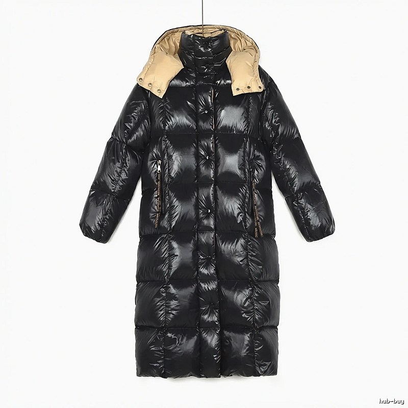 Moncler long black down jacket