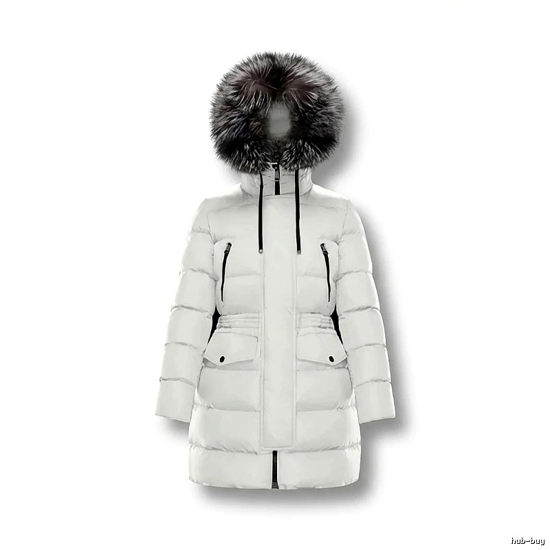Moncler long fashion white down jacket