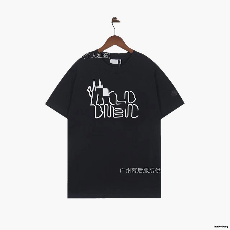 Moncler Neon Print Trendy & Cool Black T-Shirt