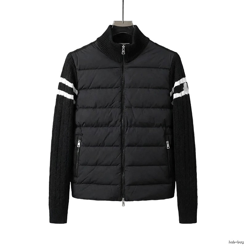 Moncler patchwork stylish black coat