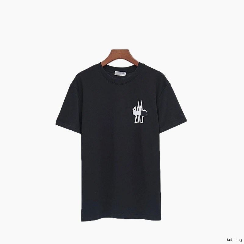 Moncler Print Collection Casual Style Black T-Shirt