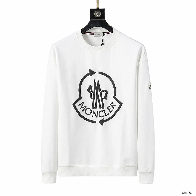Moncler Round - neck Trendy and Cool White Sweatshirt