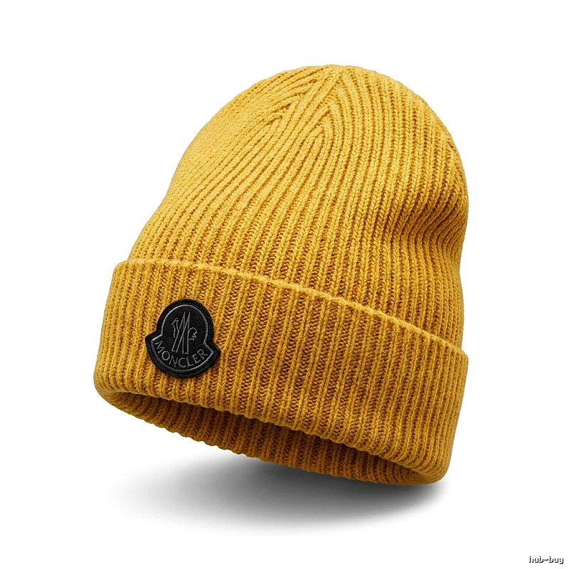 Moncler Simple Fashion Brand Mustard Yellow Hat