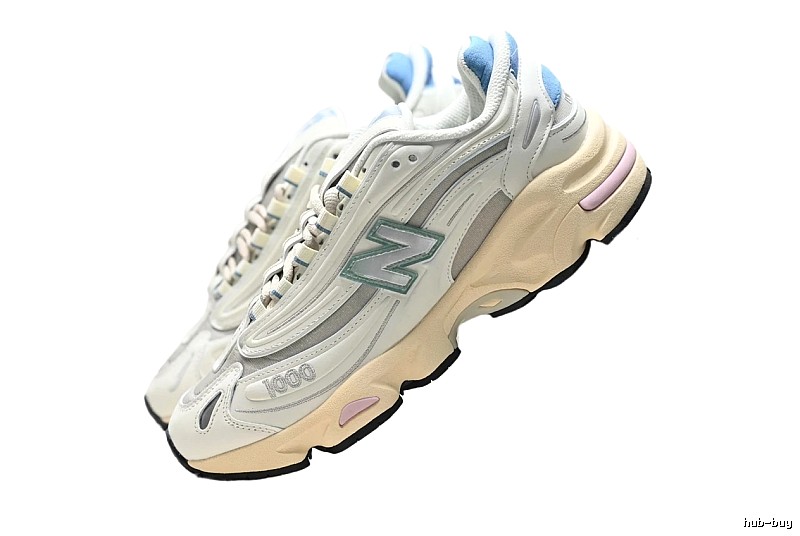 New Balance 1000 retro style gray and white shoes