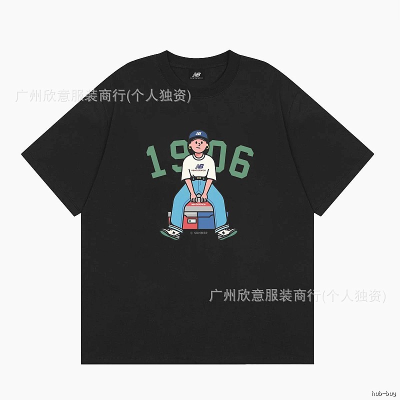 New Balance 1906 Trendy Streetwear Style Black Short-sleeve T-shirt