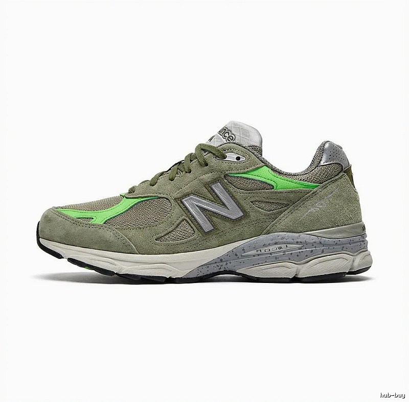 New Balance 990 series retro style gray-green shoes