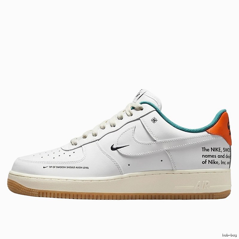 Nike Air Force 1 Simple White and Orange Shoes
