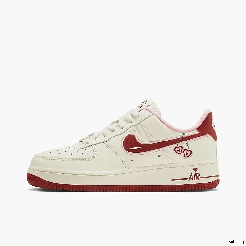 Nike Air Force 1 Sweet Style White and Red Shoes