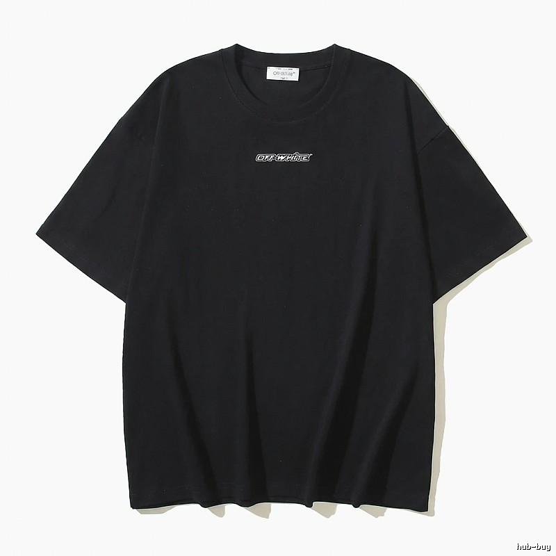 Off-White minimalist style black T-shirt