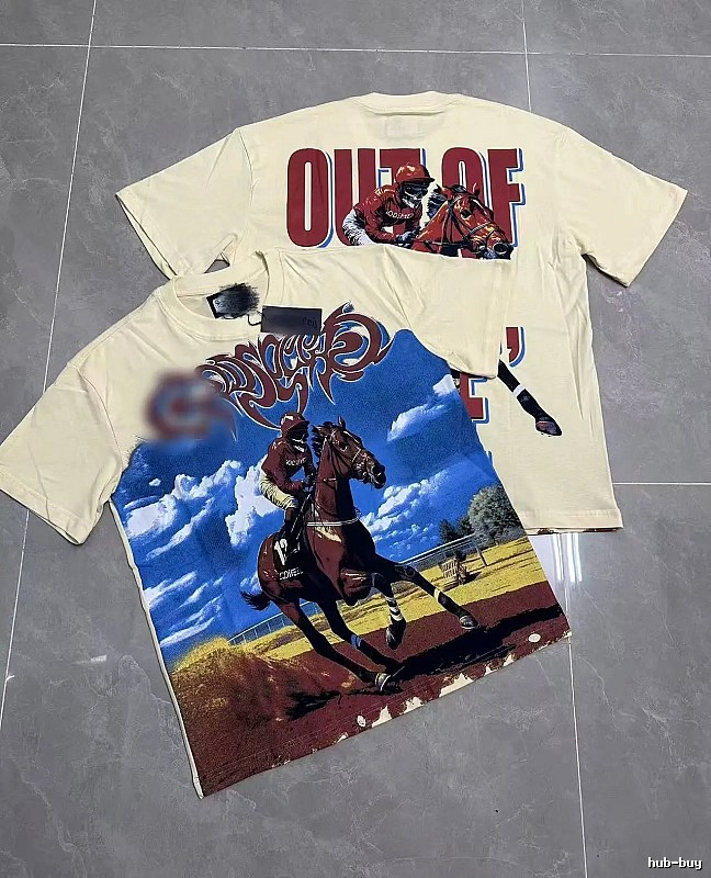 Off-white Vintage GOD Horse Racing Print T-Shirt