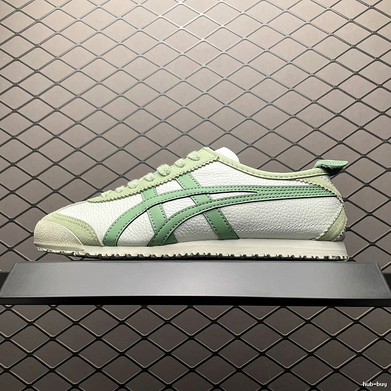 Onitsuka Tiger Low-Top Sneakers with Slim Sport Lines in White and Mint