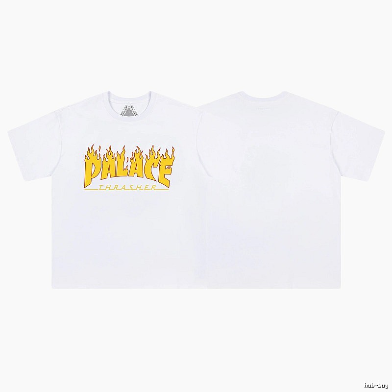 Palace Flame Co-branded Street Style White T-shirt
