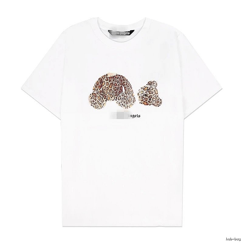 Palm Angels Logo Detail Bear graphic T-shirt White Colorful Bear with Relaxed Feel