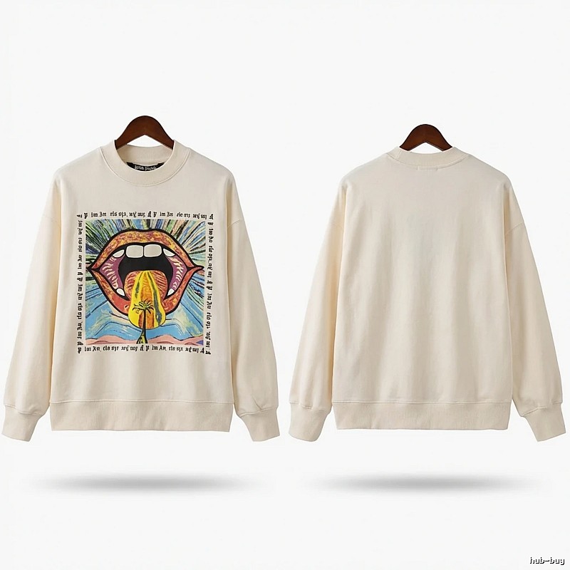 Palm Angels Printed Trendy and Cool Style Sweatshirt