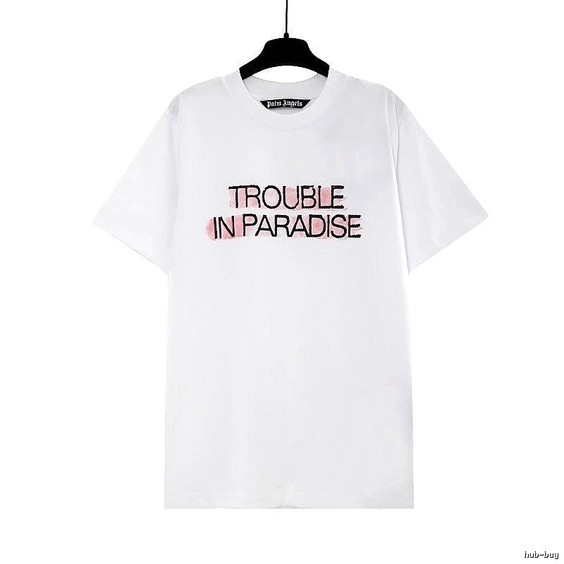 Palm Angels Streetwear Logo T-shirt White Palm Tree with Practical Shape