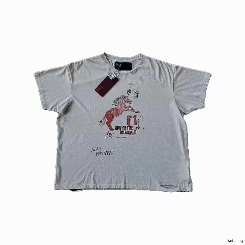 Paly Hollywood F1 Red Horse Vintage Light Grey T-Shirt