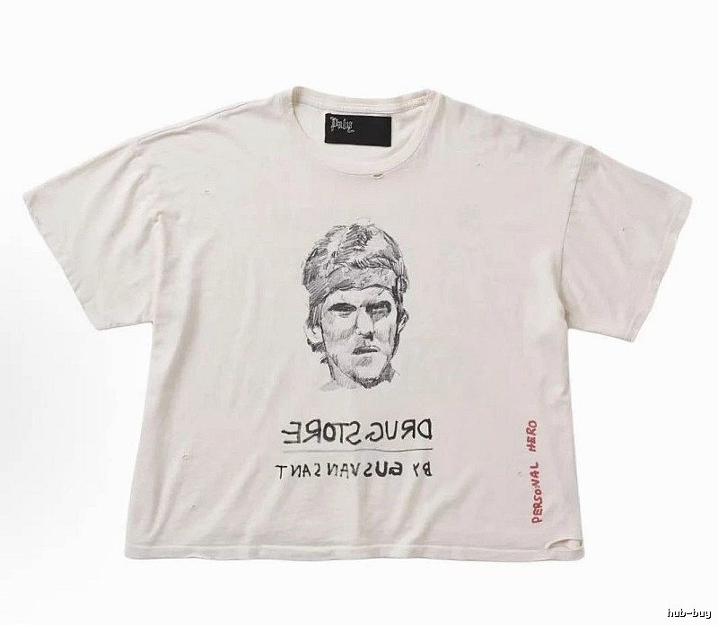 Paly Hollywood Retro Off-white Portrait Short Sleeve T-Shirt