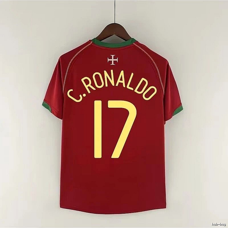 Portugal Classic Ronaldo #17 soccer jersey Red Portugal Football for Daily Styling