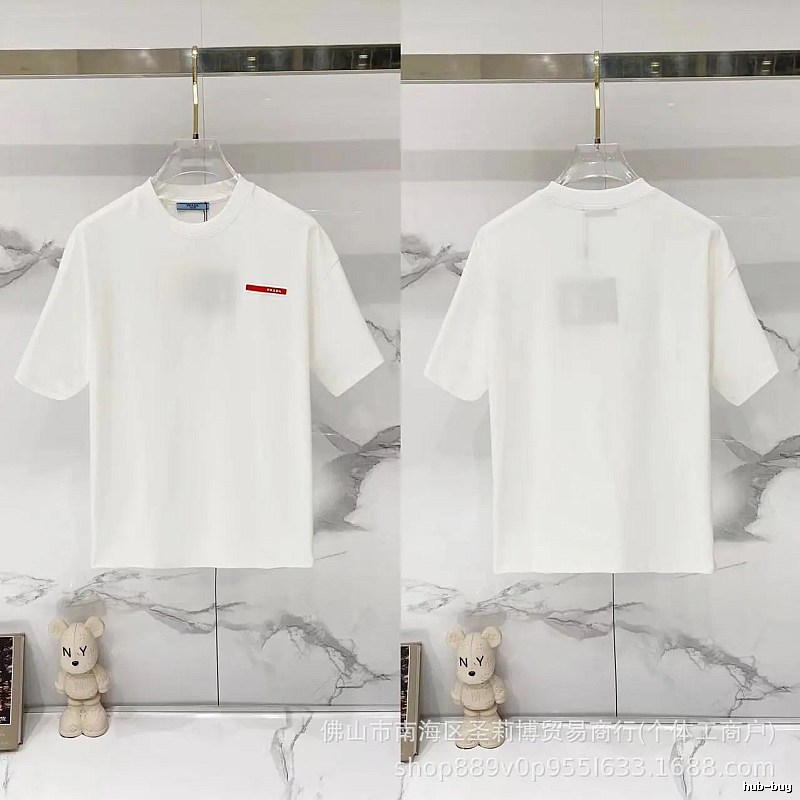 Prada Red Label Minimalist Style White Short-sleeved T-shirt