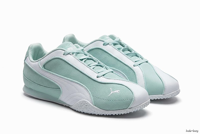 PUMA retro-style mint green sports shoes