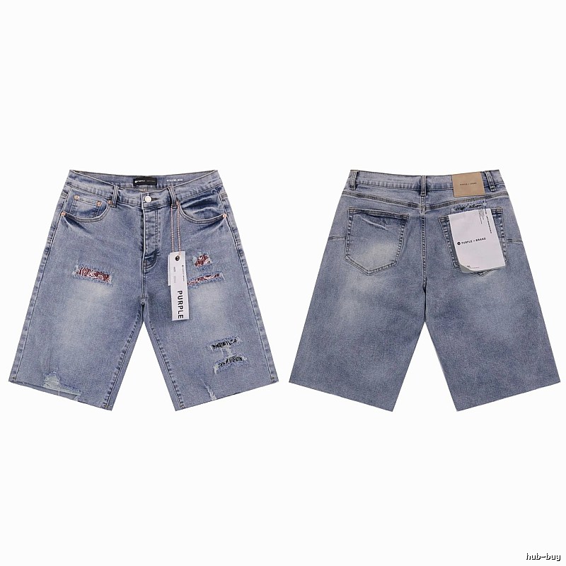 PurpleGodspeed Distressed Light Blue Denim Shorts