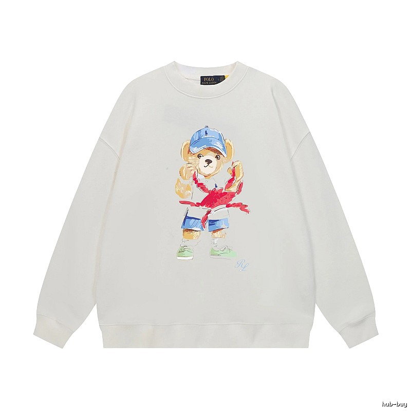 Ralph Lauren Bear Cartoon White Sweatshirt